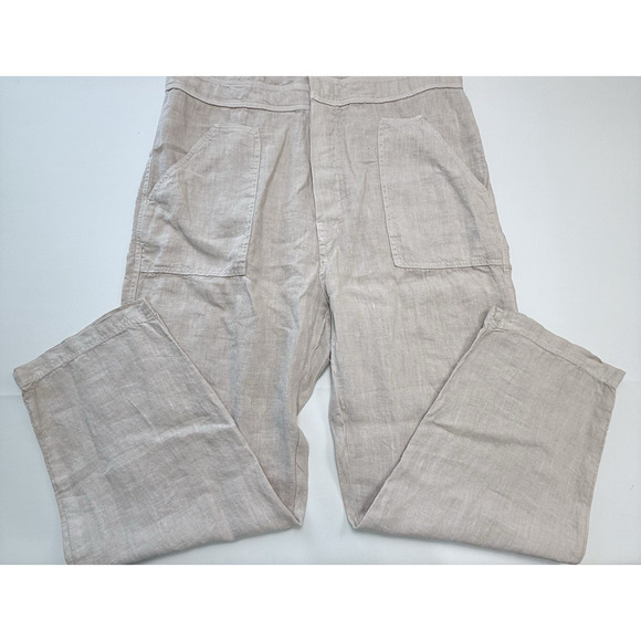 Mate the Label Linen Utility Jumpsuit Womens Size M Beige Neutral Minimalist NWT - Picture 7 of 8